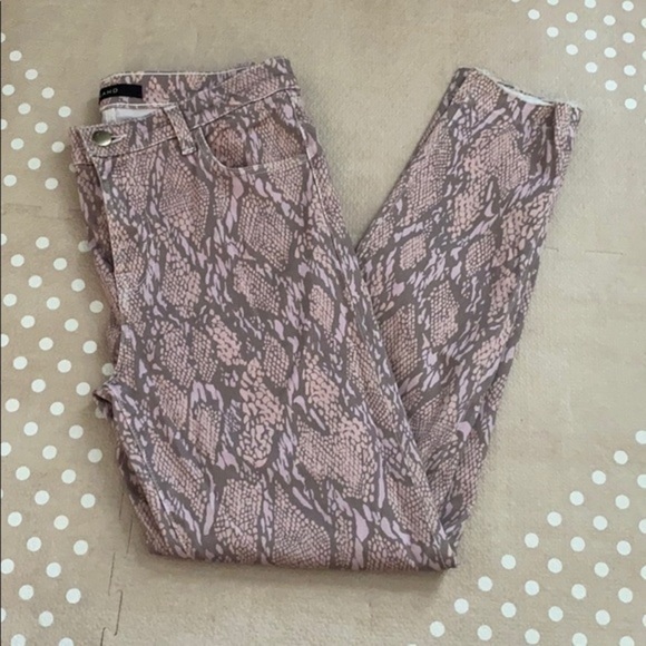 J Brand Denim - Snake print High waist J brand skinny jean 28 purple pink NWOT